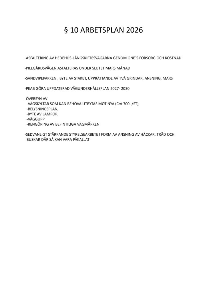 ARBETSPLAN 2026